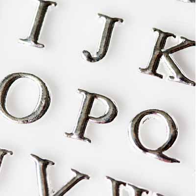 Uppercase Letters - Silver Tone